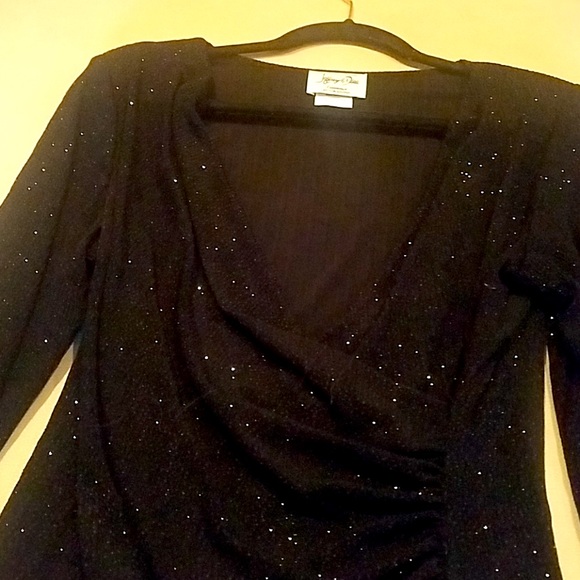 Black formal blouse (shimmery/ light sparkle) - Picture 4 of 6